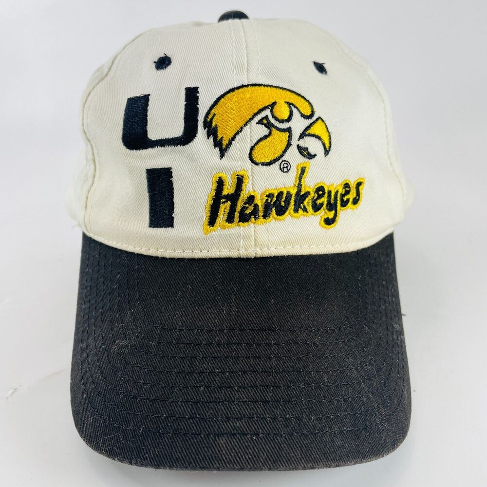 VINTAGE Iowa Hawkeyes Hat Cap Black Gold Yellow Youngan Snapback NCAA Big Ten - Picture 2 of 12